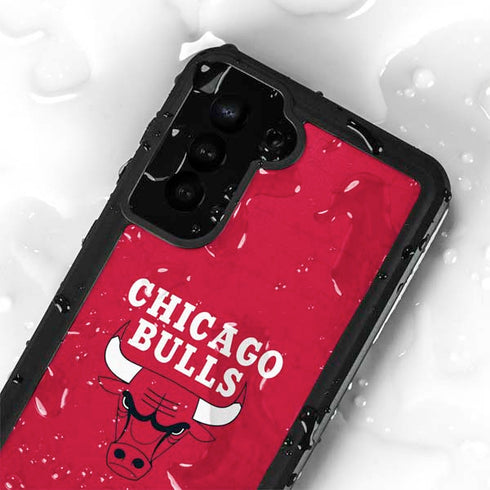 NBA Chicago Bulls Red Distressed Galaxy S24 Waterproof Case